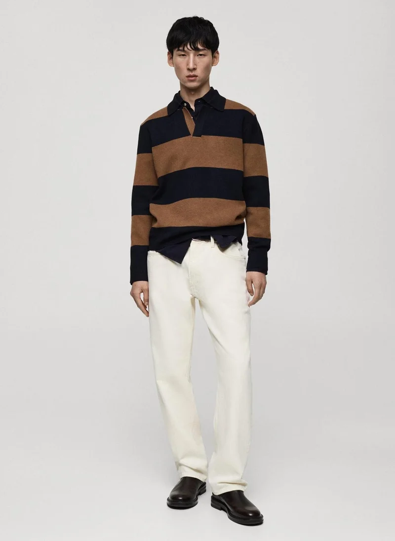 Mango Man  striped design polo for Men | Best Price UAE